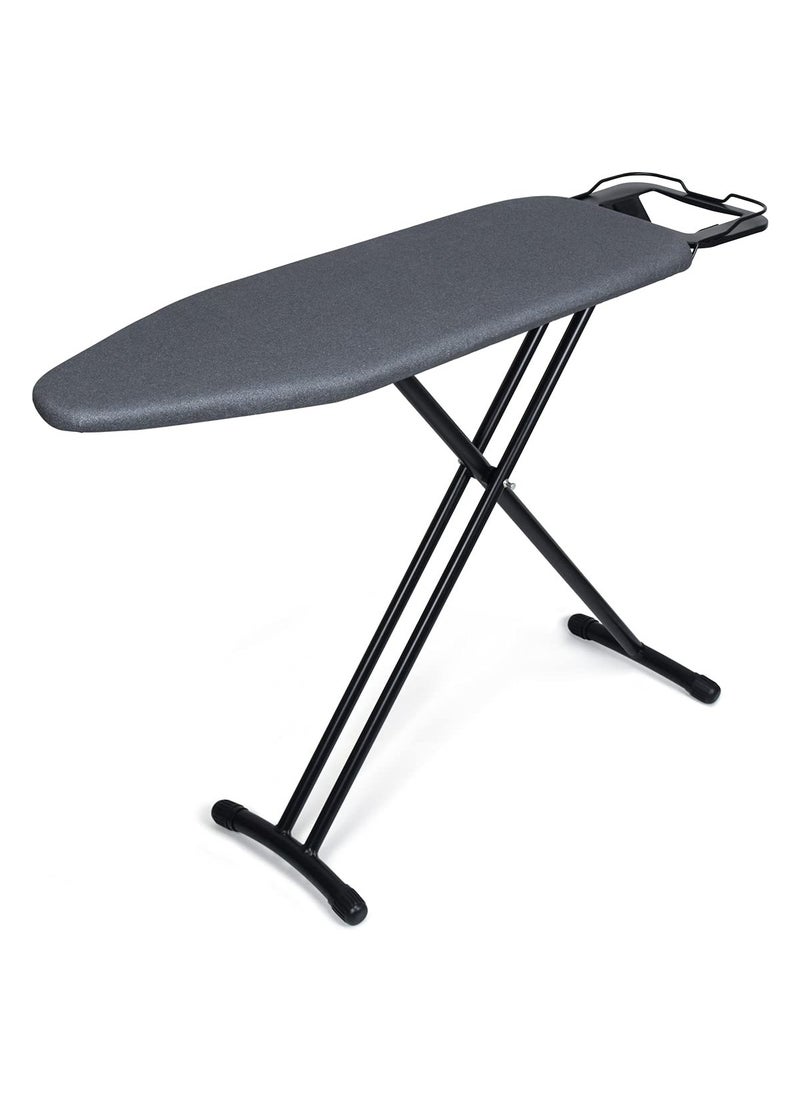 ULHYC - Large Heat Resistant Ironing Board with Steam Iron Stand, Foldable Ironing Stand for Easy Storage, Space Saving, with Heavy Duty Sturdy 3 Legs, Black - Image 1