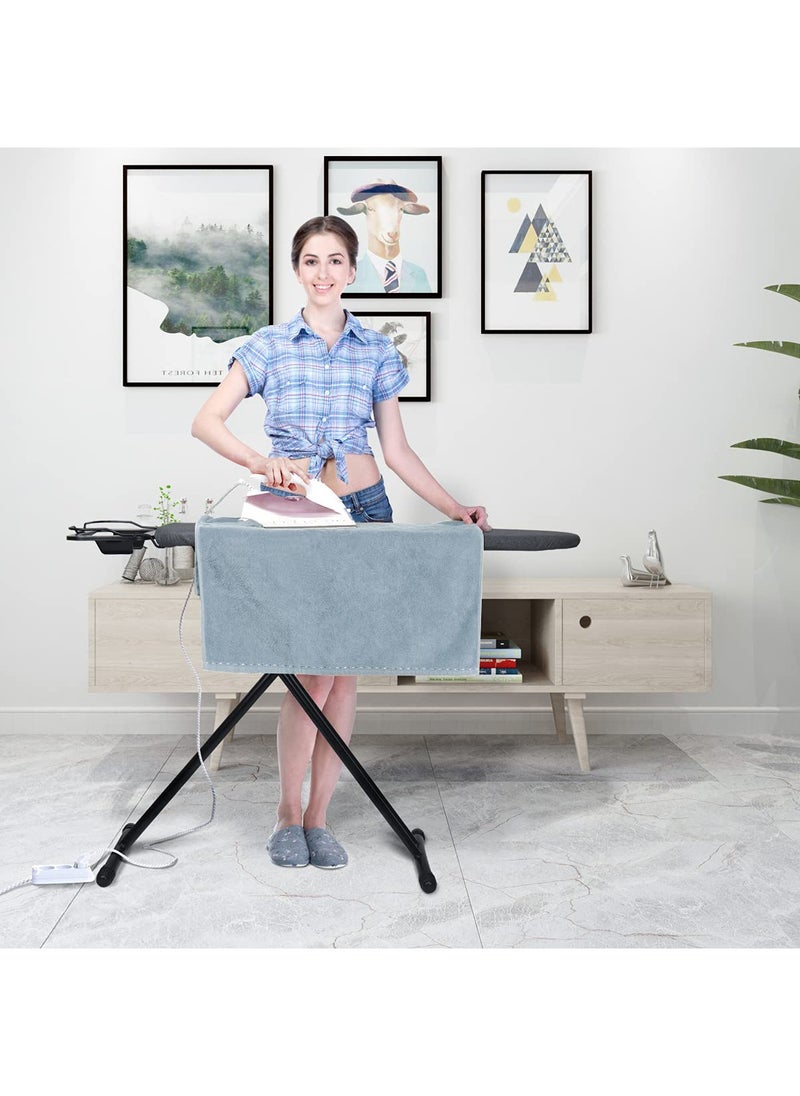 ULHYC - Large Heat Resistant Ironing Board with Steam Iron Stand, Foldable Ironing Stand for Easy Storage, Space Saving, with Heavy Duty Sturdy 3 Legs, Black - Image 1