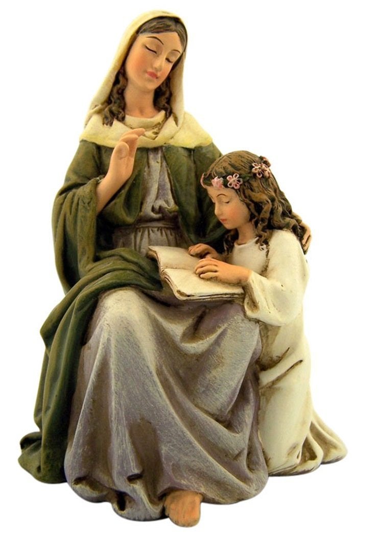 Joseph Studio Saint Anne With Mary Renaissance Religious Figurine