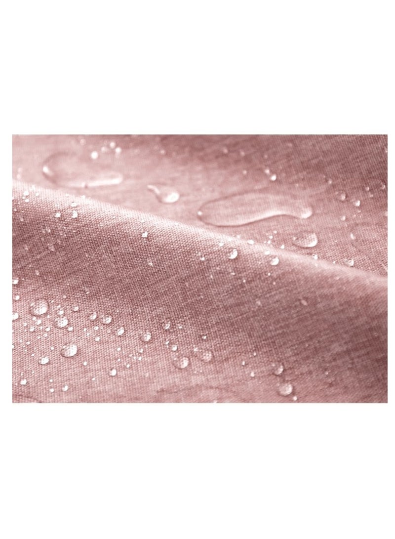 Anna 140*140cm Easy-Clean Waterproof and Oil-Resistant Faux Linen Fringed Lace Tablecloth - Image 4