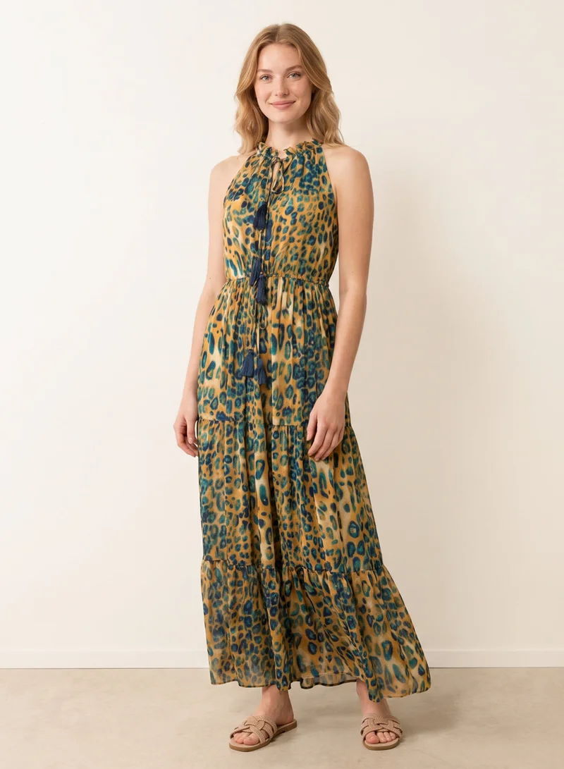 بلو فانيلا Diamante Tiered Tie Front Dress