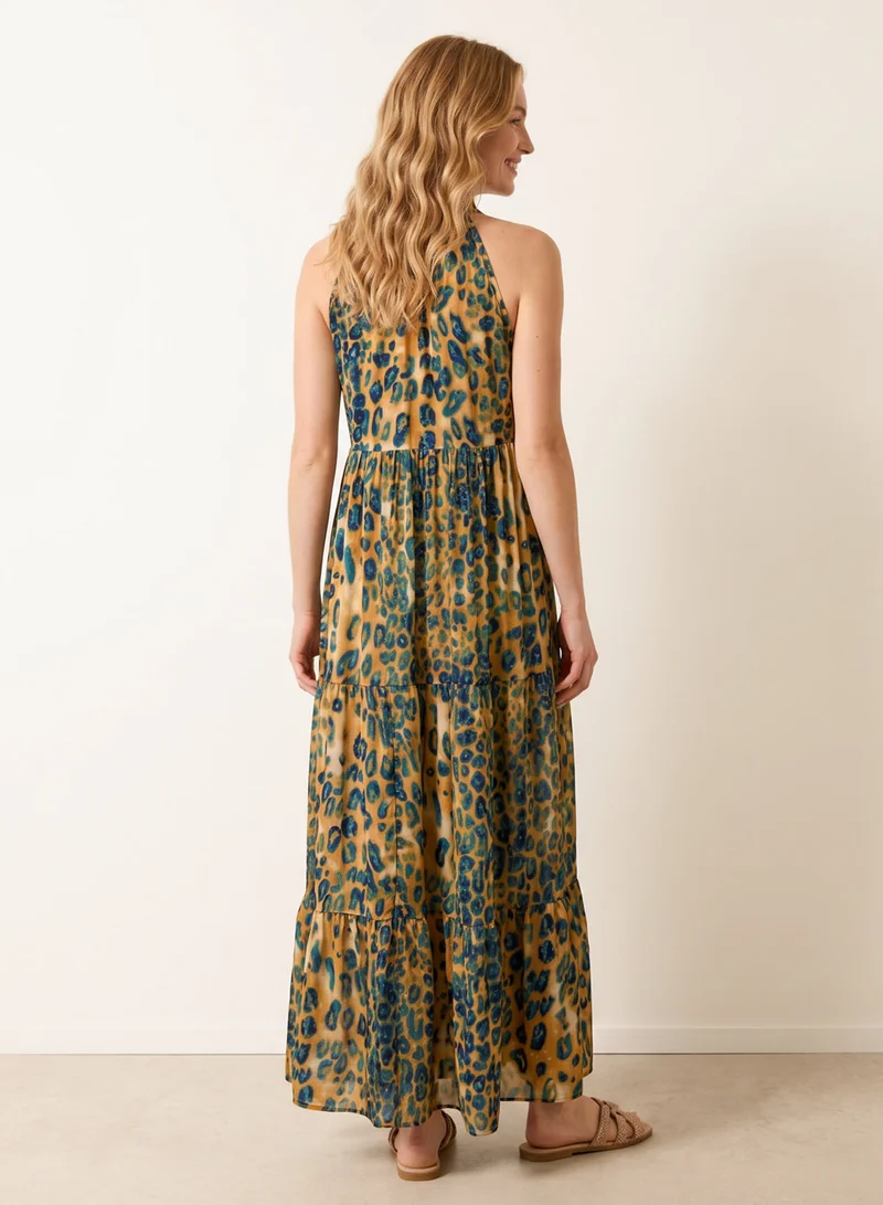 بلو فانيلا Diamante Tiered Tie Front Dress