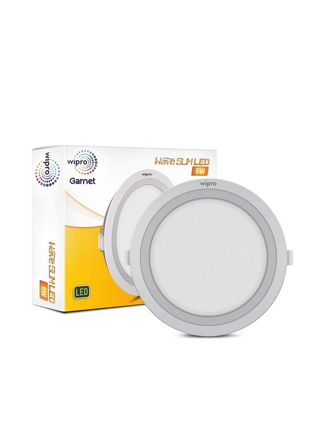 wipro Garnet 6W Round Led Wave Panel Light for Ceiling|Cool White Light (6000K)|Ultra-Slim Design|Recessed Down Light for False Ceiling|Pop Ceiling Light|Cutout - 100Mm|Pack of 2 - Image 2