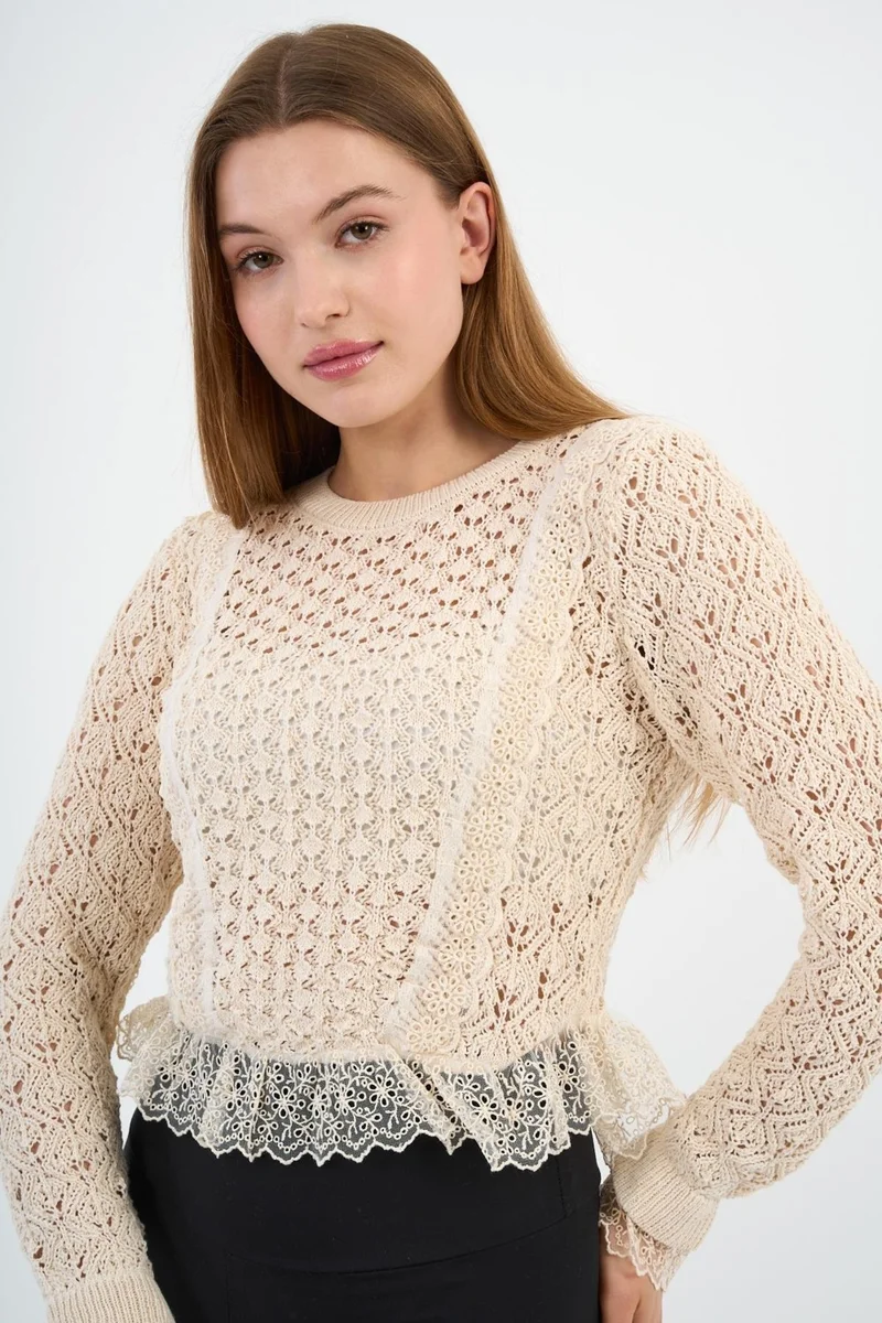 الكسندر جاردي Alexandergardı Embroidered Detailed Knitwear Sweater (A92479-S)