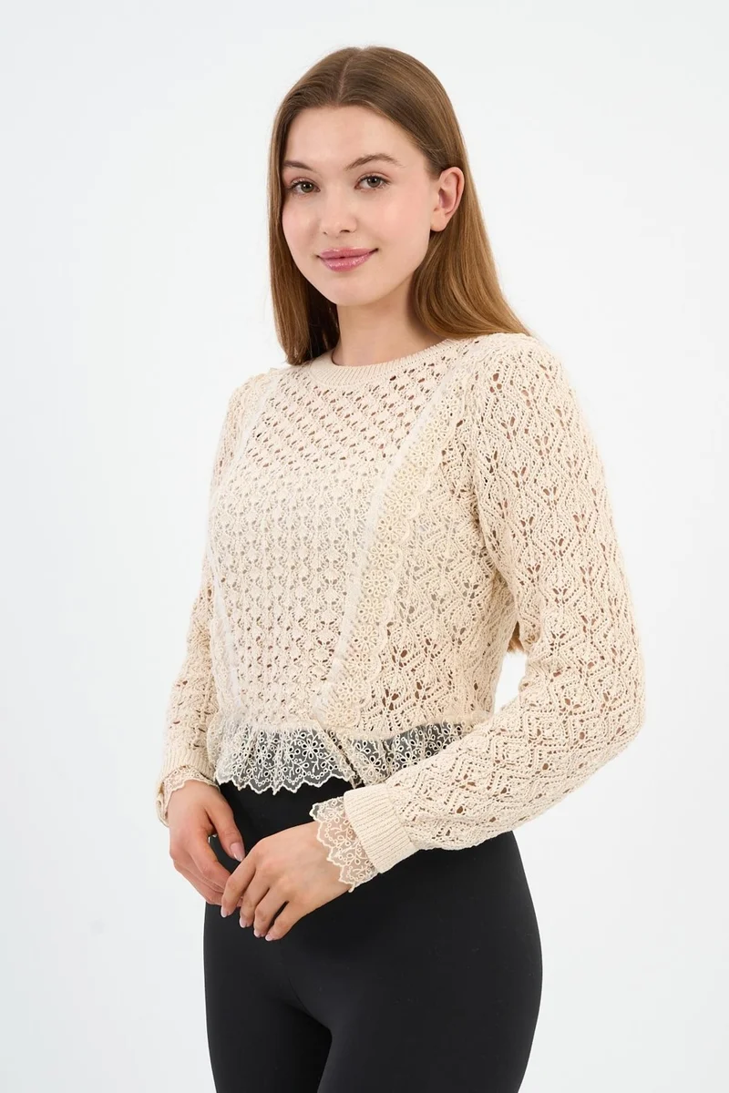الكسندر جاردي Alexandergardı Embroidered Detailed Knitwear Sweater (A92479-S)