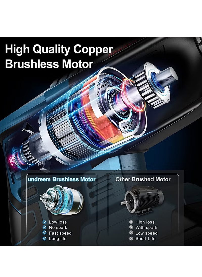 EzzySo - 48V Rotary Hammer Drill,3-in-1 Mode Brushless Impact Drill,Demolition Hammer Kit with 4.0Ah Batterie,Vibration Damping Technology,Variable Speed,360 Degree Rotatable Side Handle - Image 1