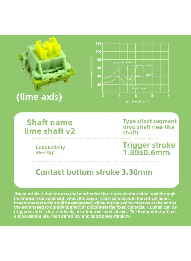 OUTEMU/High Special Axis Mechanical Keyboard Axis Switch Green Axis Black Axis Tea Red Mute Axis Guest Hot Plug-Color:Gaote Lime Shaft (duanlu-silent Shaft) - Image 1