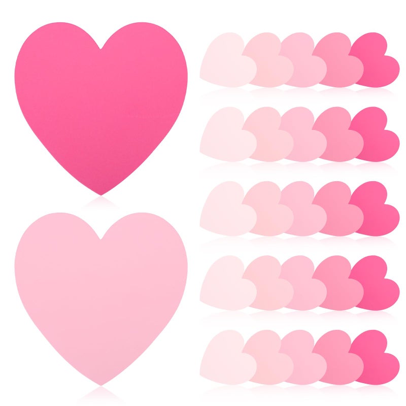 MSHUNKEJI 150 Pcs Heart Index Cards - Pink, 3x3 Colored Note Cards for School, Learning, Office, Games - Image 1