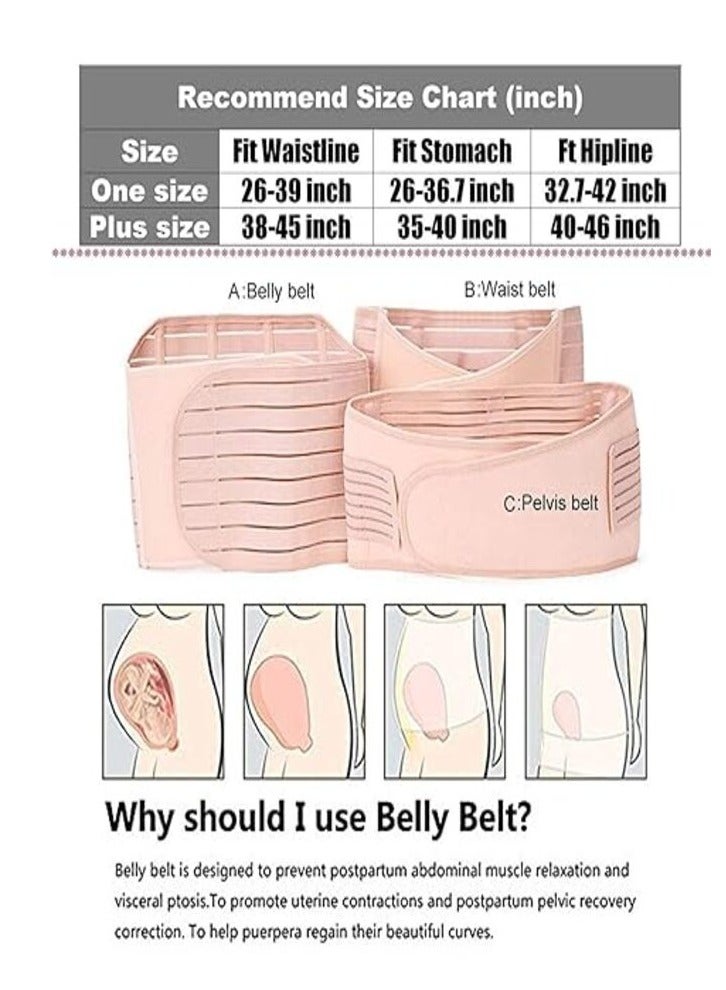 3 in 1 Postpartum Corset for Abdomen Waist and Pelvis Compression Slimming Belt Belly Band Waist Trainer （Flesh XL） - Image 2