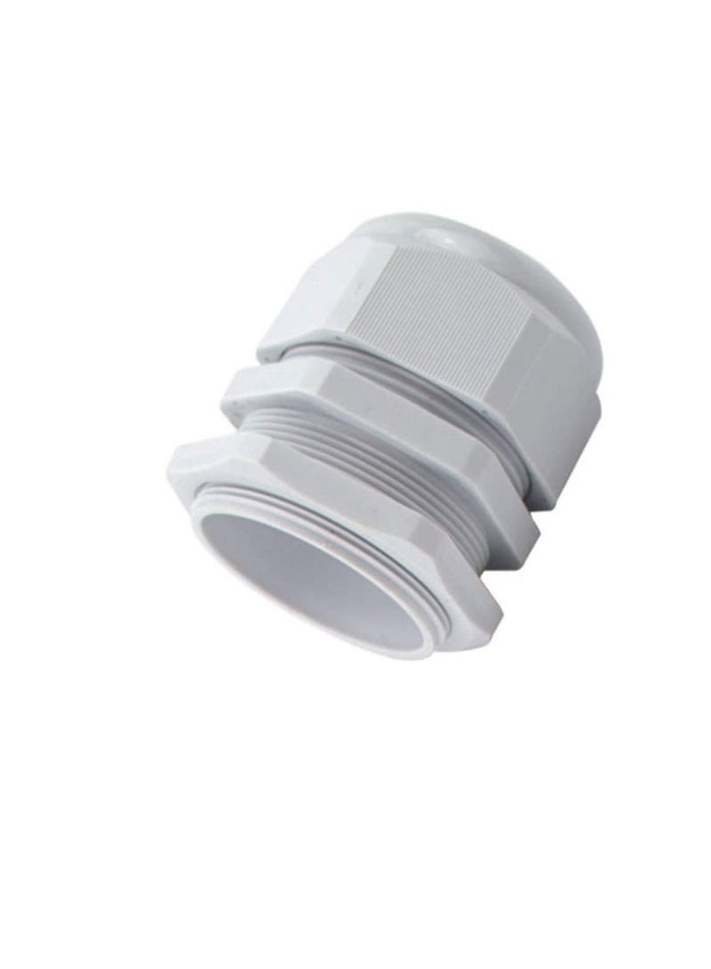 PG Gland White Pack of 5 pcs, Dust Proof Nylon Cable Gland With Locknut Ideal For Junction/connection Boxes Electrical Power, Tele & Data Cables, Instrumentation Control (PG-25) - Image 1