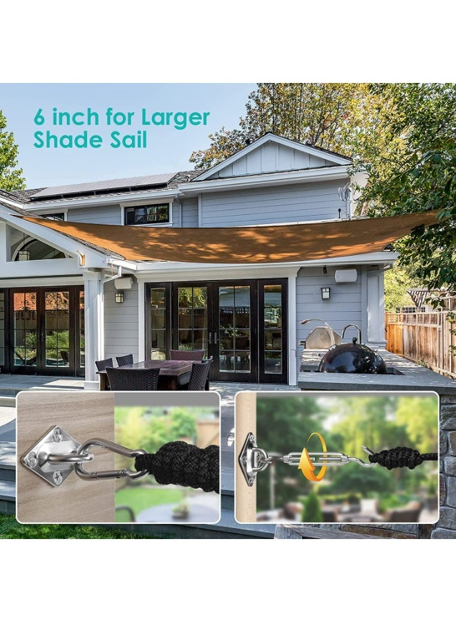 CMGTYYD 24 Pcs Shade Sail Hardware Kit, 304 Stainless Steel Sunshades Canopy Installation Kit for Install Rectangle & Triangle Shade Sails Deck Garden Lawn Patio Outdoor Metal Sail Shade Hardware (6' ) - Image 2