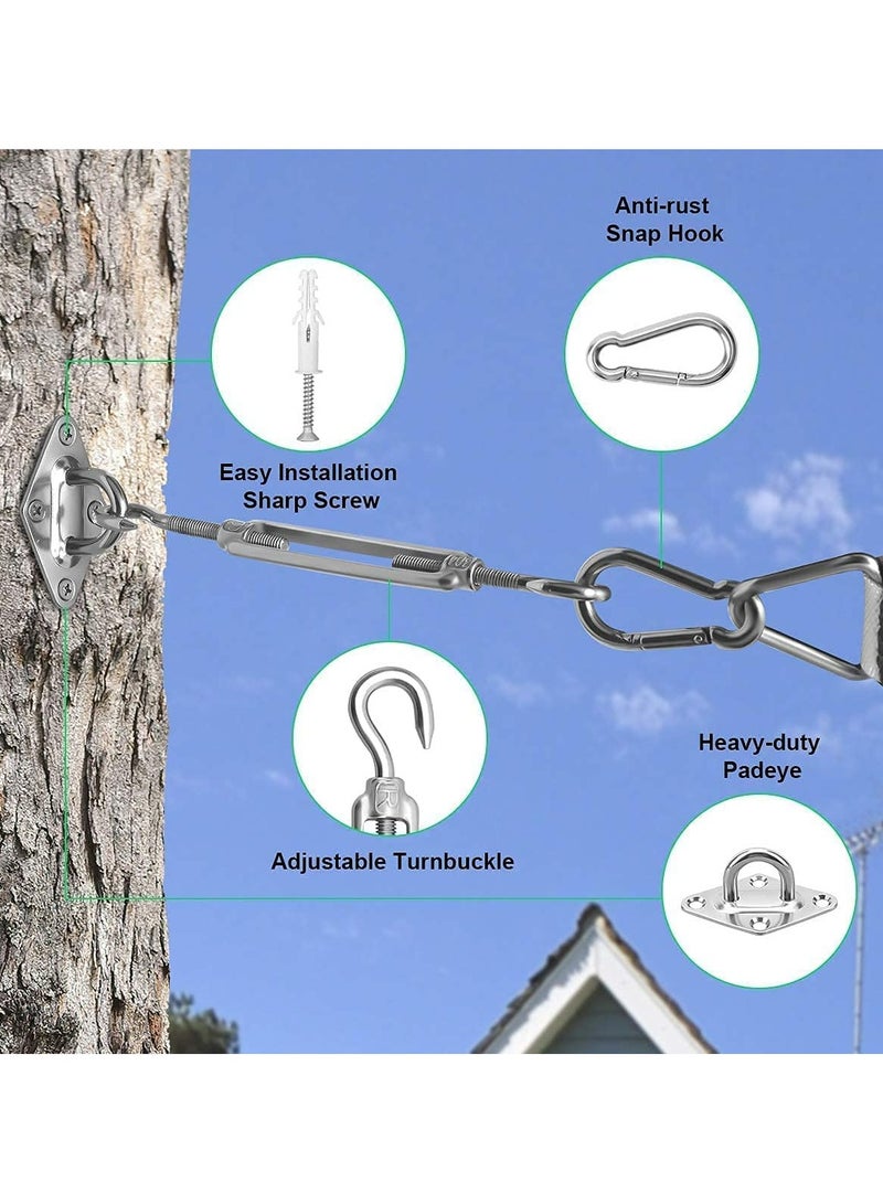 CMGTYYD 24 Pcs Shade Sail Hardware Kit, 304 Stainless Steel Sunshades Canopy Installation Kit for Install Rectangle & Triangle Shade Sails Deck Garden Lawn Patio Outdoor Metal Sail Shade Hardware (6' ) - Image 4