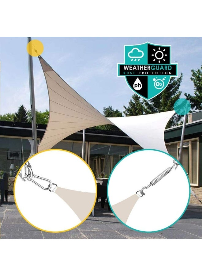 CMGTYYD 24 Pcs Shade Sail Hardware Kit, 304 Stainless Steel Sunshades Canopy Installation Kit for Install Rectangle & Triangle Shade Sails Deck Garden Lawn Patio Outdoor Metal Sail Shade Hardware (6' ) - Image 5
