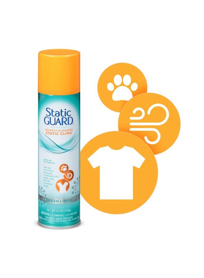 Static GUARD Fabric Spray, Fresh Linen Scent, 5.5 Ounce Can - Image 2