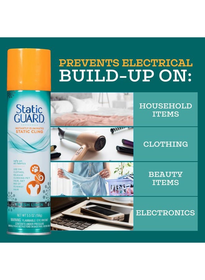 Static GUARD Fabric Spray, Fresh Linen Scent, 5.5 Ounce Can - Image 4