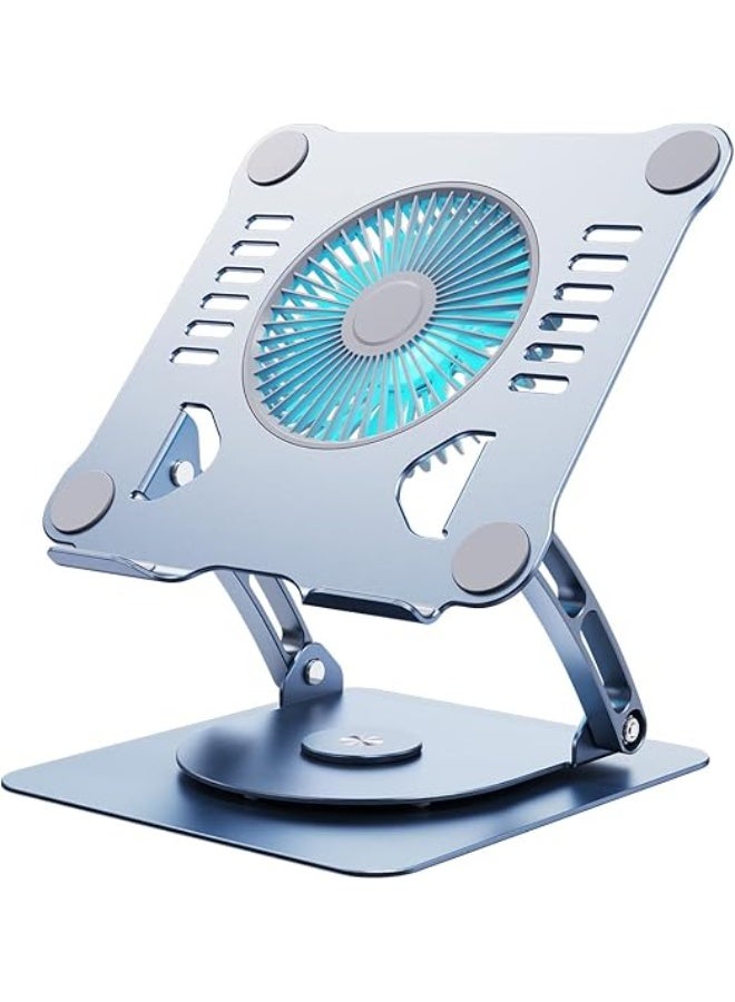 Laptop Stand with Cooling Fan - High-Quality Ergonomic Aluminum Riser, 360° Rotating & Foldable for Laptops and Tablets - Image 1