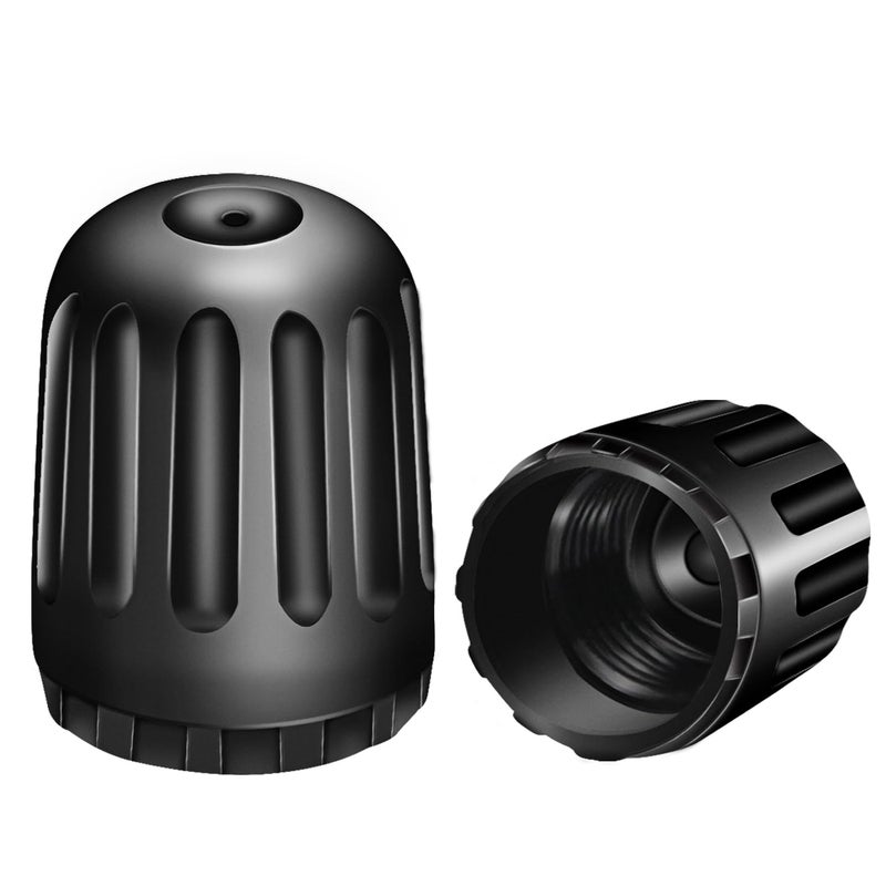 Black TPMS Plastic Tire Valve Stem Caps with Rubber Seal Universal Long Air Valve Stem Caps for TPMS20008 Rubber Valve Airtight Seal AllWeather Air Protection LightWeight 8 Pack