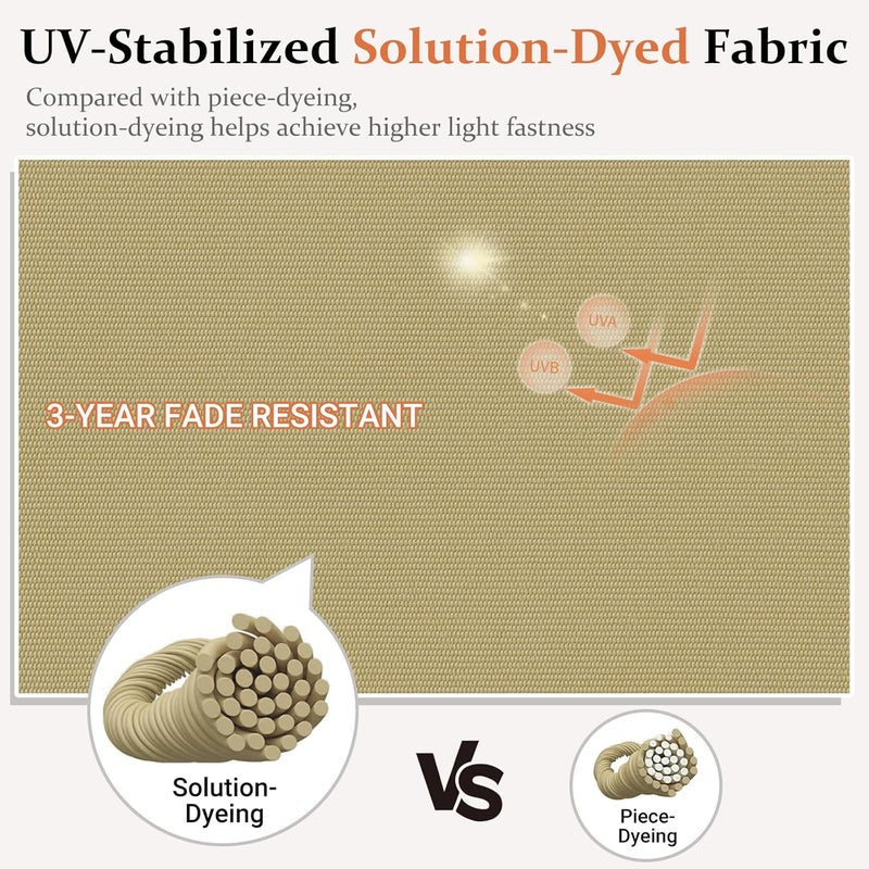 downluxe Outdoor Chair Cushions Set of 4 for Patio Furniture, Water-Resistant Square Corner Patio Chair Cushions with Ties, High Density Foam Outdoor Seat Cushion, 18.5" X 16" X 3", Khaki - Image 4