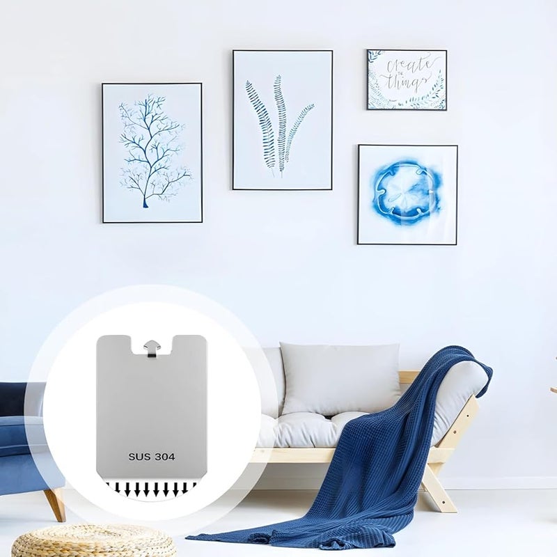 6 Self Adhesive Metal Picture Frame Hangers Wall Mounting No Drilling Damage - Image 5