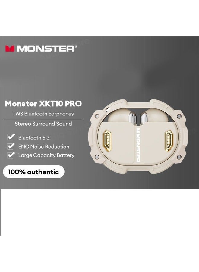 Monster Bluetooth Airmars XKT10 Pro Wireless Sports Earphones with Mic Waterproof Noise Reduction Bluetooth Earphones 5.3 lvory - Image 5