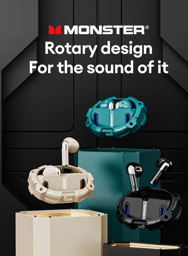 Monster Bluetooth Airmars XKT10 Pro Wireless Sports Earphones with Mic Waterproof Noise Reduction Bluetooth Earphones 5.3 lvory - Image 3