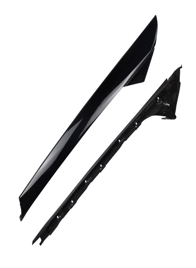 FEXON Front Passenger Side Windshield Outer & Inner A Pillar Trim Molding Kit Compatible with Ford Explorer 2011 2012 2013 2014 2015 2016 2017 2018 2019 Replaces 926-451 (Right 2ps，Gloss Black) - Image 1