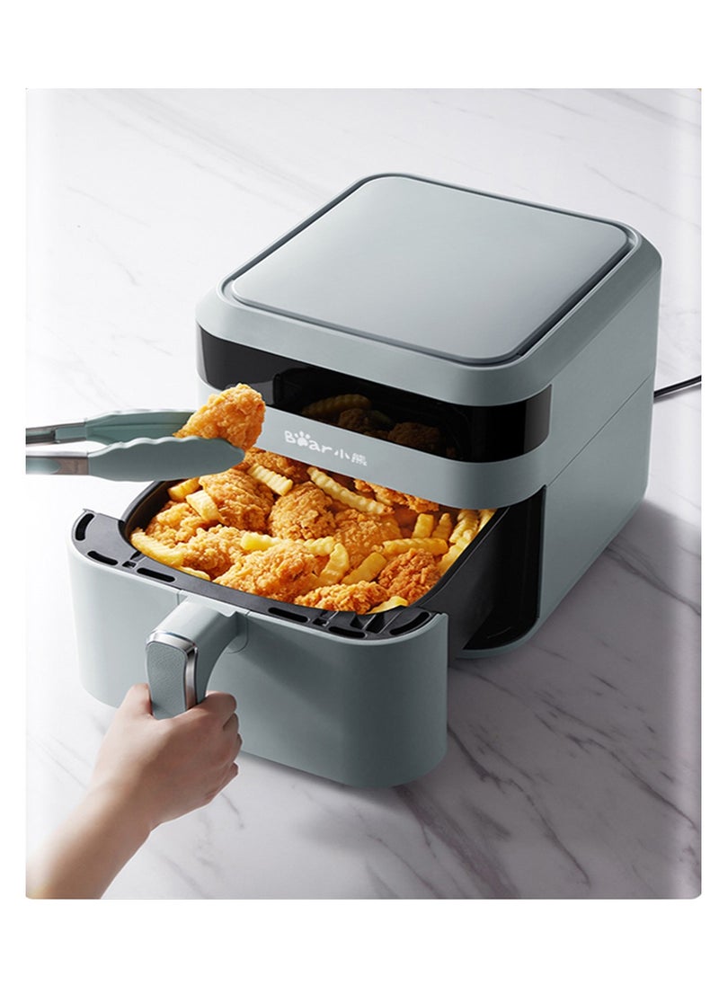 Multifunction Electric Digital Air Fryer Oven 1700W 6.5L Automatic Non-stick Oil Free Cooker Frying Machine Fryer with 9 Preset Food Menu & Led Touch Display(Grey)