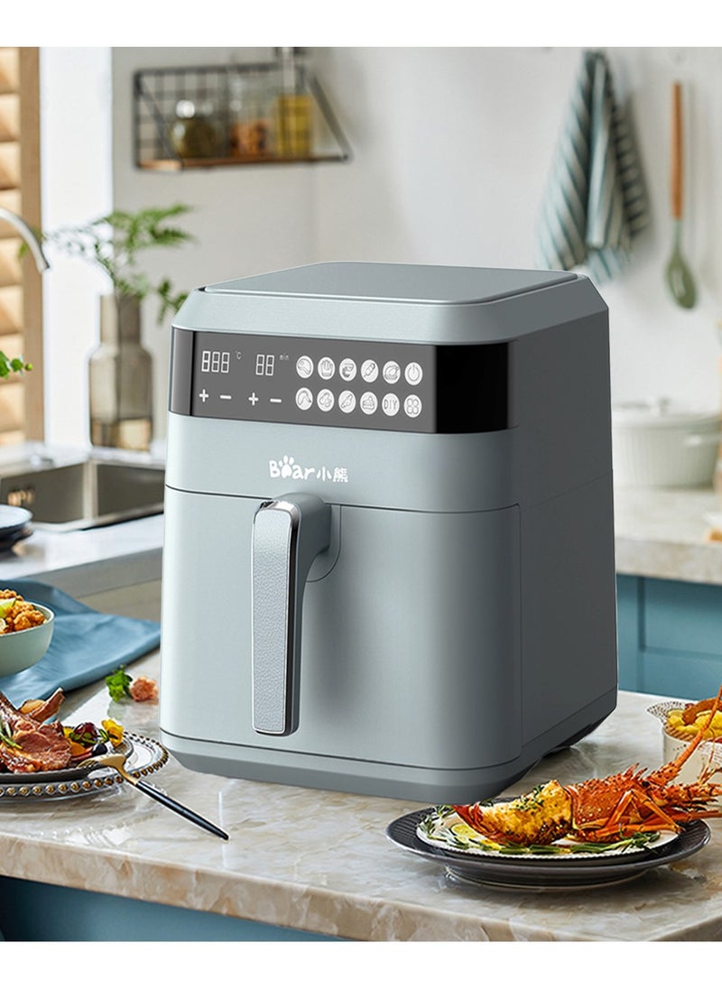 Multifunction Electric Digital Air Fryer Oven 1700W 6.5L Automatic Non-stick Oil Free Cooker Frying Machine Fryer with 9 Preset Food Menu & Led Touch Display(Grey)
