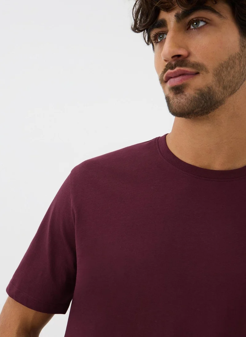 Matalan Burgundy Essential Crew T-Shirt