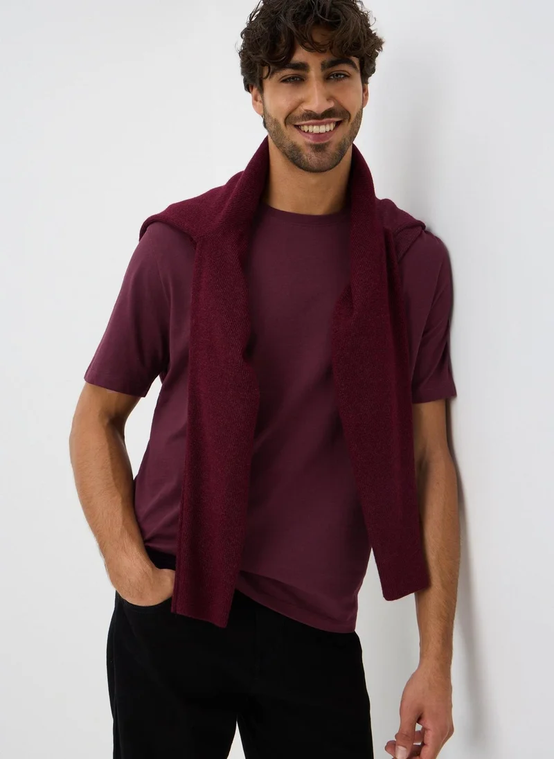 Matalan Burgundy Essential Crew T-Shirt