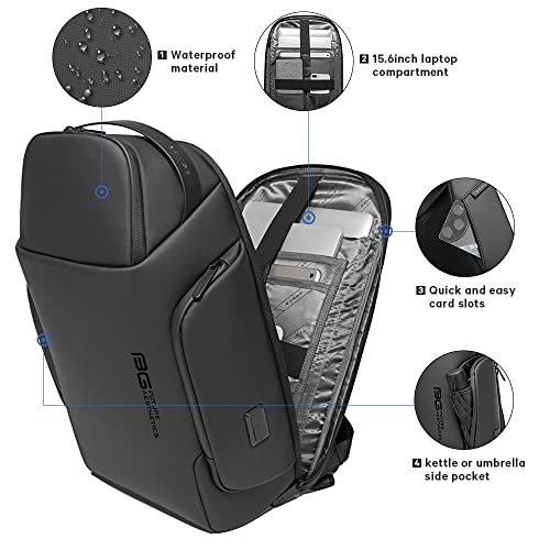 BANGE حقيبة ظهر ذكية من بانجي، حقائب لاب توب للأعمال بحجم 15.6 بوصة، حقيبة سفر رجالية مقاومة للماء، حقيبة يومية عصرية للرجال والنساء...  - Image 2