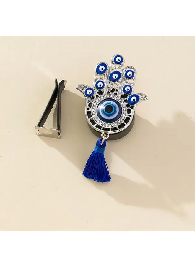 Silver Blue Evil Eye Car Vent Air Freshener Clip No Fragrance Decorative Tassel - Image 5