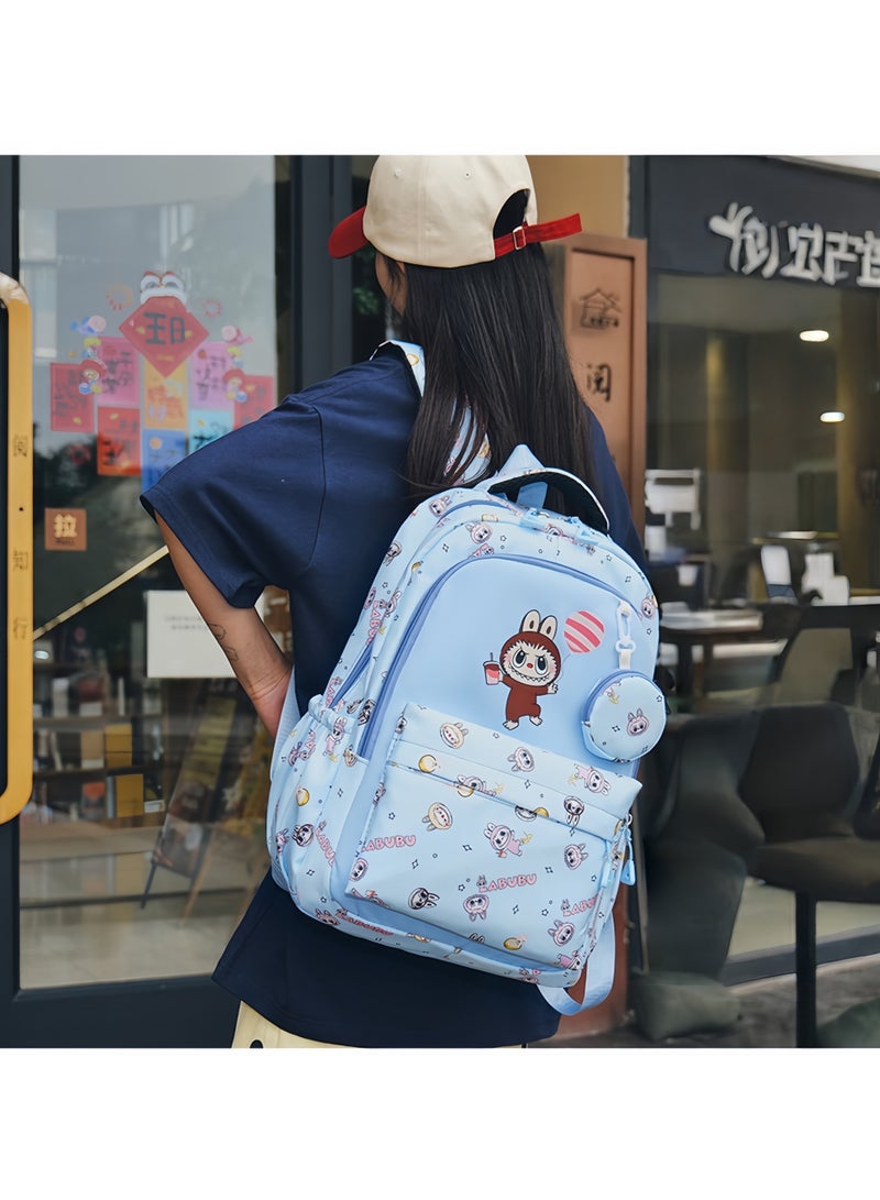 لابوبو حقيبة ظهر جديدة كبيرة السعة من لابوبو لطلاب المدارس الإعدادية، وطلاب المدارس الابتدائية، وطلاب الجامعات، وحقيبة ظهر لطيفة غير رسمية 42*29*19 سم - Image 2