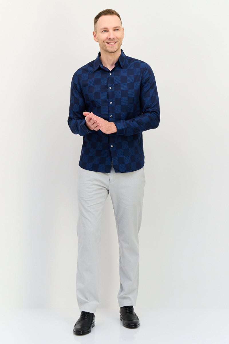 Levi's قميص رجالي عادي بأكمام طويلة مزخرف بمربعات، أزرق داكن - Image 2