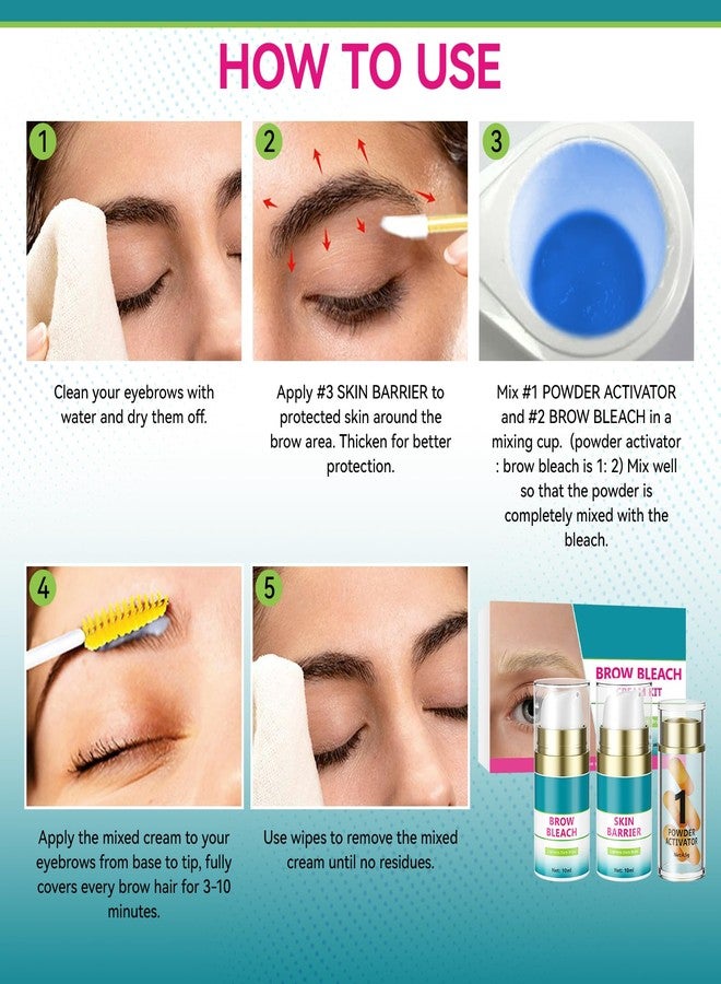 Ofanyia Eyebrow Bleaching Kit, Brow Bleach, Effective Eyebrow Lightener with Complete Tools, Fast and Gentle Bleach for Eyebrows, Safe & Easy for Salon Home - Image 4