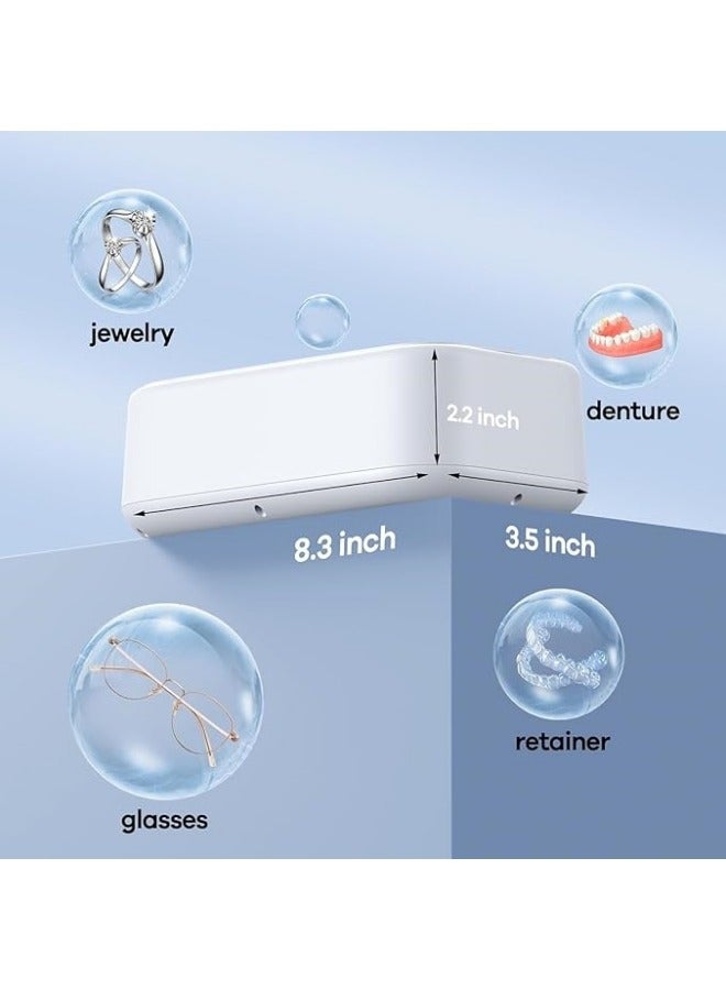 640ml Ultrasonic Cleaner Jewelry Cleaning Machine: Professional Ultrasonic Glasses Cleaning Machine Small - Portable Retainer Cleaner for Dental Ring Denture Diamond Eyeglass - Image 3