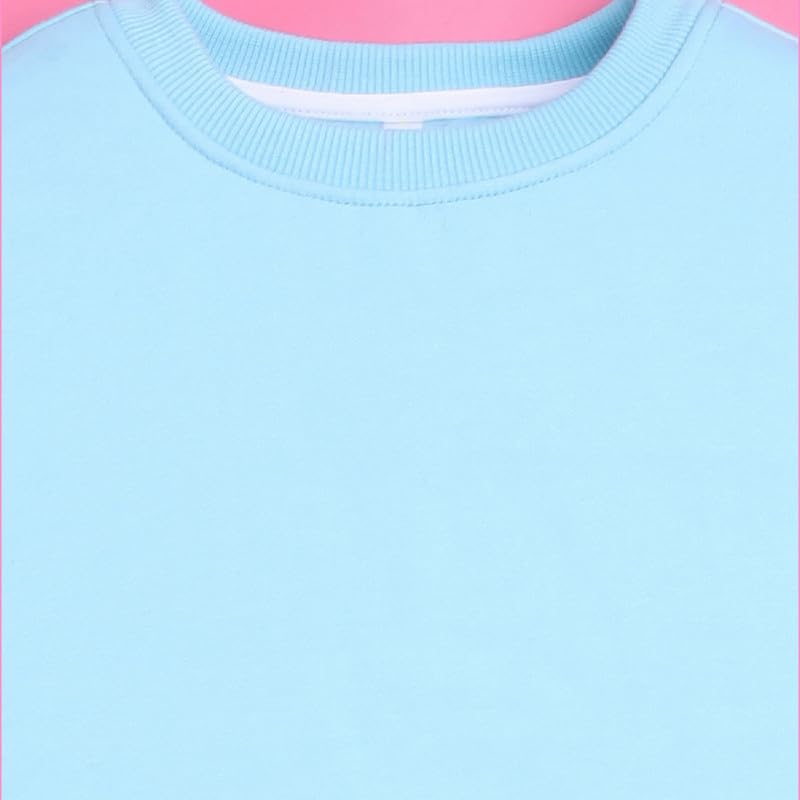 Nusyl Girl's Moment textPrinted Crew/Round Neck Oversized Sweatshirt |Skin Friendly Full Sleeve Sweatshirt|Pullover Loose Fit Sweatshirt | Sky Blue - Image 4
