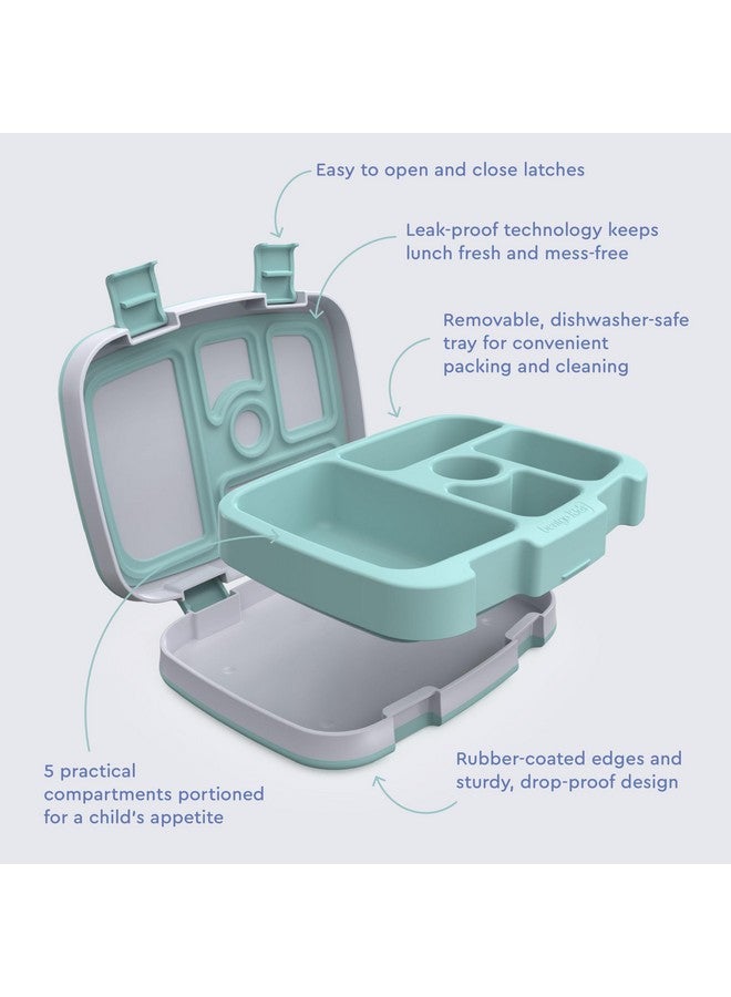 بنتجو صندوق غداء للأطفال بتصميم بينتو، مقاوم للتسرب، بخمسة أقسام، بتصميم مطبوعات للأطفال - أحجام مثالية للحصص للأعمار من 3 إلى 7 سنوات، متين، مقاوم للسقوط، آمن للاستخدام في غسالة الأطباق، ومصنوع من مواد خالية من مادة BPA (سي لايف) - Image 4