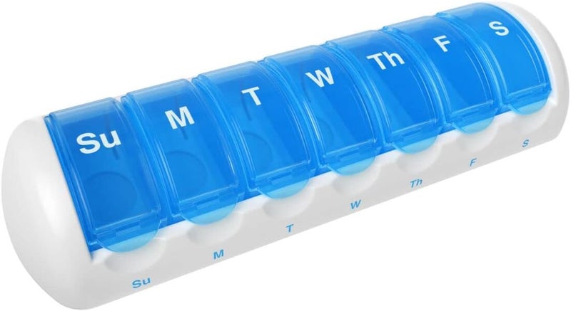 Ezy Dose EZY DOSE Weekly (7-Day) Travel Pill Case, Medicine Planner, Vitamin Organizer Box, Convenient and Easy to Use, Removable Daily Compartments, Great for Travel, Color May Vary, BPA Free 