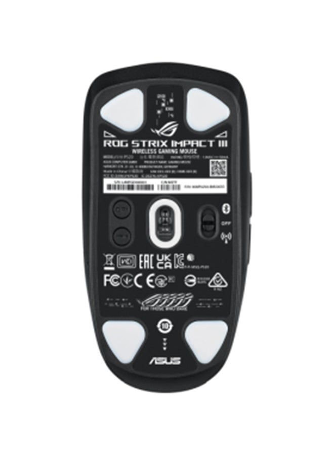 ASUS The ROG Strix Impact III Wireless is an ultralight 57-gram compact gaming mouse that features ROG SpeedNova wireless and Bluetooth® modes with long-lasting battery life -Black - Image 5