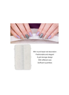 Boxes Nail Art Pearls Nail Art Caviar Beads, Home Salon Exquisite DIY Metallic Mini Nail Beads Decoration, Suitable for Novice Manicurists (Silver)