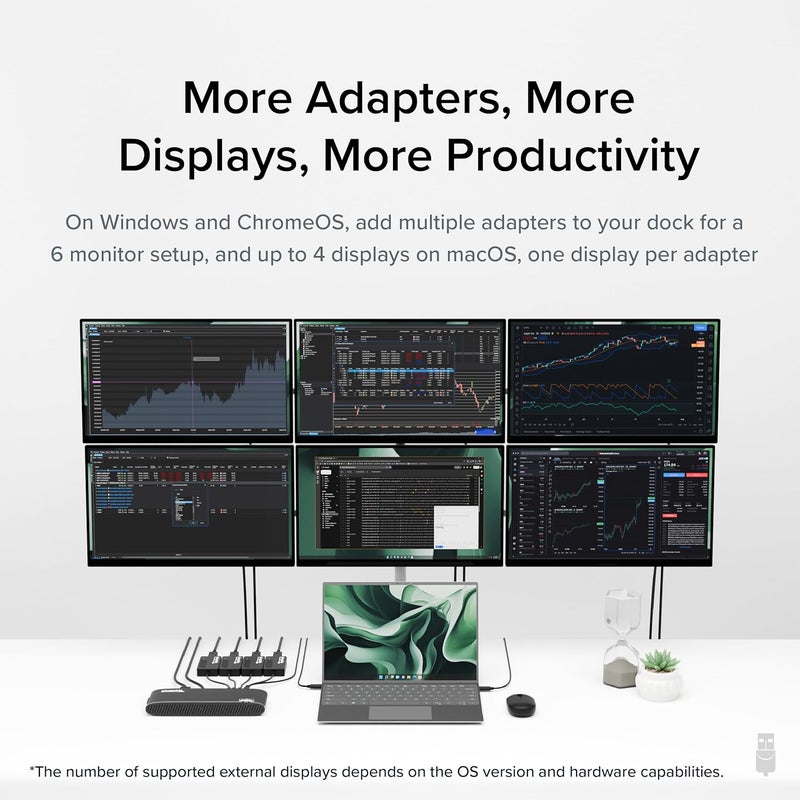 Plugable USB 3.0 to DisplayPort 4K DisplayLink Video Graphics Adapter for Multiple Monitors up to 3840x2160 Supports Windows, Mac, and ChromeOS - Image 3
