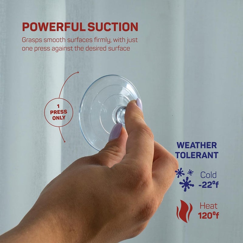 SEWANTA All-Purpose Suction Cup Hooks [10PK Combo Set] Powerful Window Suction Cups with Hooks Use to Hang On Glass, Windows, Doors, Mirrors, Tiles. Set Includes: 2 Large, 4 Medium, 4 Small - Image 5