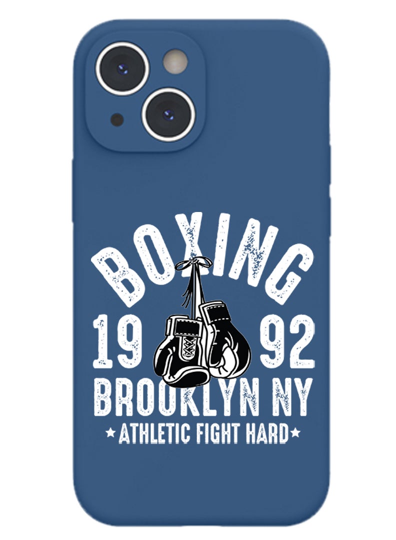 Theodor غطاء سليم واقي من السيليكون السائل مع حماية كاملة للجسم ضد الخدوش والصدمات لجهاز آيفون 15 بلس باللون الأزرق - نسخة بوكسينغ - Image 1