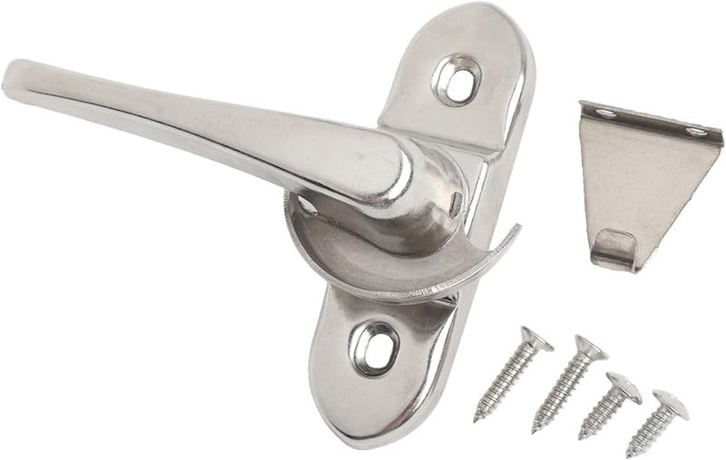 Stainless Steel Sliding Window Sash Lock With Crescent Buckle Silver Easy Installation - Image 1