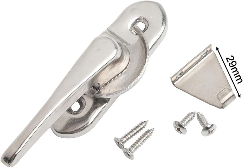 Stainless Steel Sliding Window Sash Lock With Crescent Buckle Silver Easy Installation - Image 5