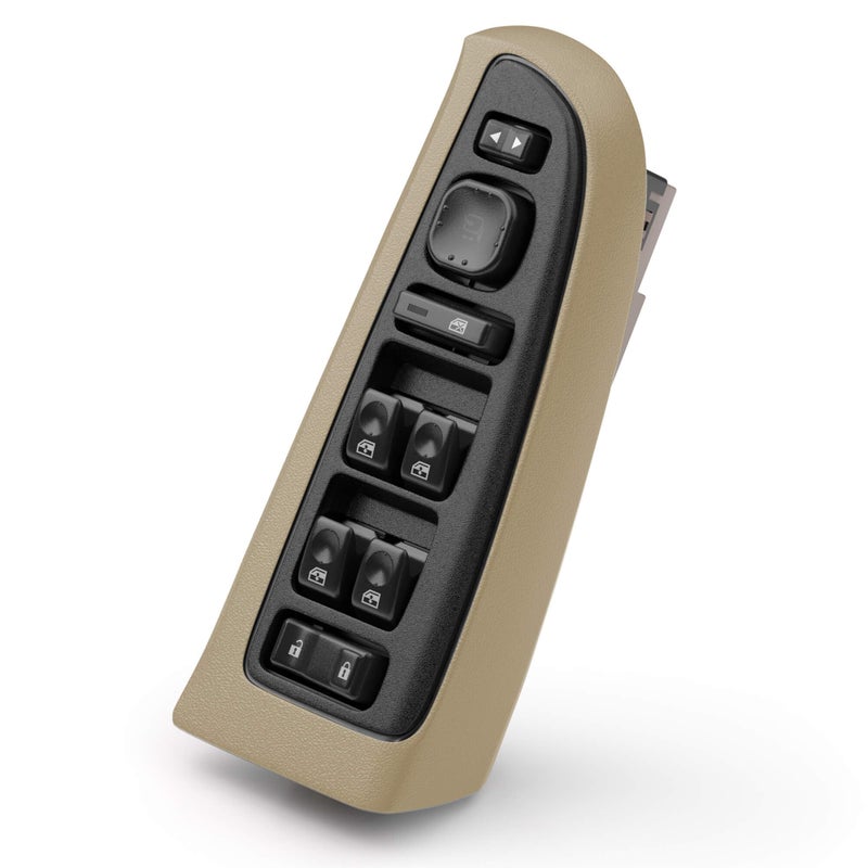 CXZHAZD 15883319 Master Power Window Switch with Tan Bezel Fit for Chevrolet GMC Escalade Hummer, 2003-2006 Avalanche Silverado Suburban Tahoe Sierra Yukon Escalade H2, Front Driver Side Door Lock Switch - Image 1
