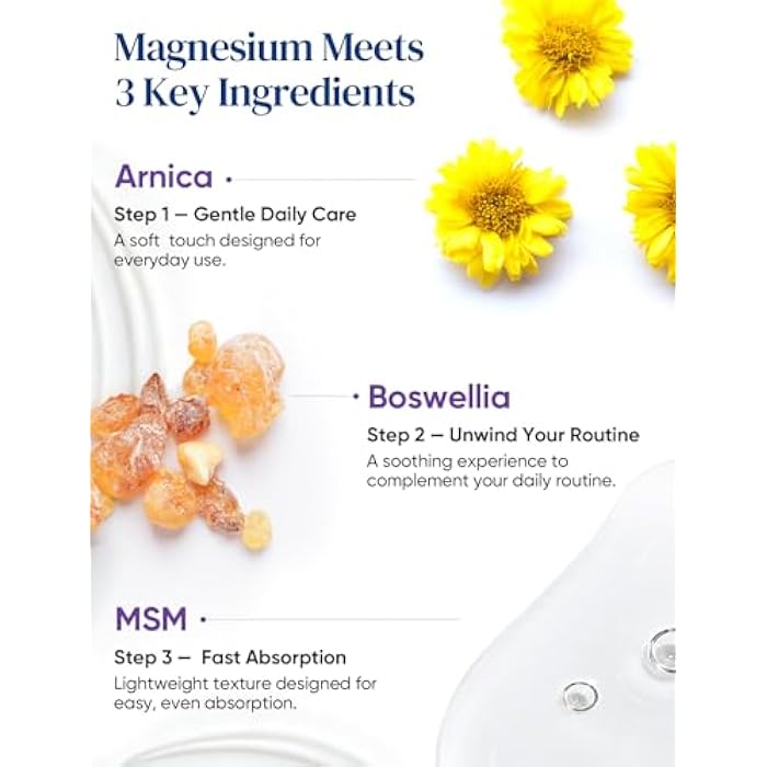Venture Pal Magnesium Lotion with Arnica, MSM & Boswellia – Cooling Magnesium Cream – Lightweight Moisturizing Lotion for Legs & Feet – Safe for Kids – 6 fl oz - Image 3
