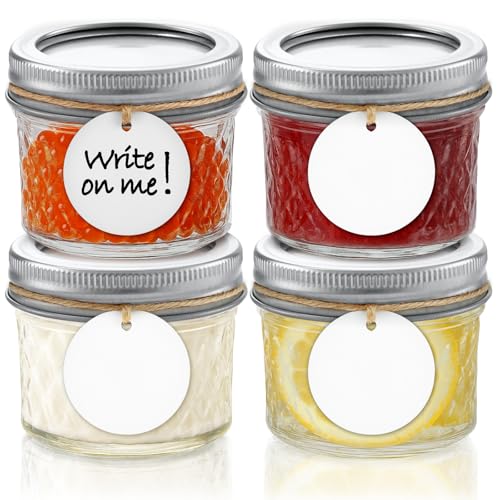 Tecohouse 4 Pack, 4 oz Small Mason Jars with Leakproof Lids, Regular Mouth Mason Jars | 4 oz Glass Jars with Lids for Honey, Jam, Snacks, Spices, DIY Candles & Crafts - Image 1