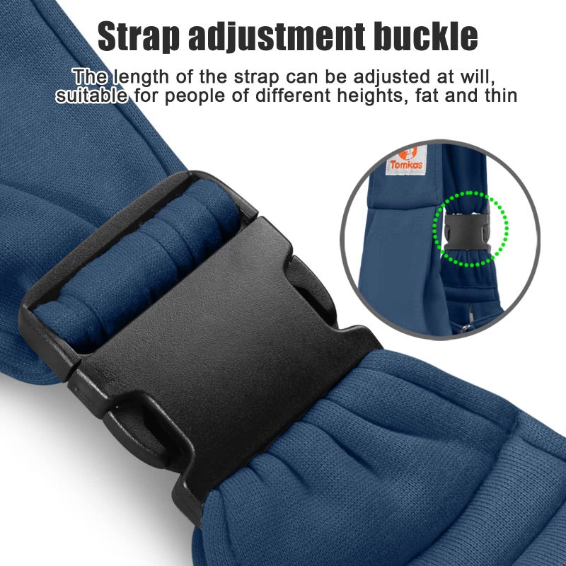 Tomkas Small Dog Sling Carrier - Zipper pocket & Adjustable strap - for 3 - 10 lbs pets(Dark Blue) - Image 3